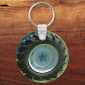 blauw wit trekwiel sleutelhanger (Voorkant)