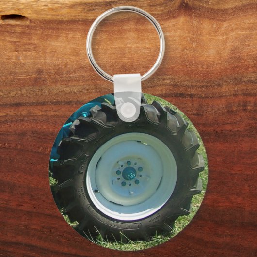 blauw wit trekwiel sleutelhanger (Voorkant)