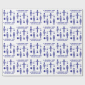 Blauw & Wit Trendy Notenkraker Crackin' Gift Cadeaupapier (Vlak)