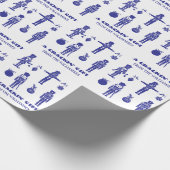 Blauw & Wit Trendy Notenkraker Crackin' Gift Cadeaupapier (Hoek)