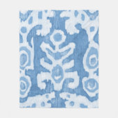 Blauw & Wit Tribal Ikat Fleece Deken (Voorkant)