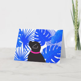 Blauw Wit Tropisch Eiland Geel Hond Kaart