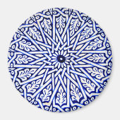 Blauw-wit Turks Tegel Pattern Magnet (Voorkant)