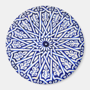 Blauw-wit Turks Tegel Pattern Magnet