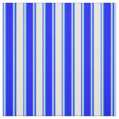 Blauw, Wit & Turquoise Gekleurd Patroon Stof (Swatch)