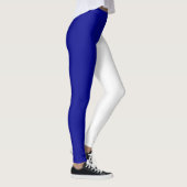Blauw Wit Twee Tone Split Half Ontwerp Leggings (Rechts)
