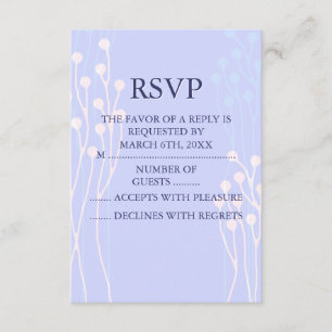 Blauw & Wit Twig Design RSVP Kaartje