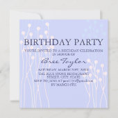 Blauw & Wit Twig Design Verjaardag Uitnodigen Kaart (Voorkant)