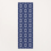 Blauw & Wit Uniek Abstract Patroon Yogamat (Voorkant)