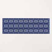 Blauw & Wit Uniek Abstract Patroon Yogamat (Voorkant (horizontaal))