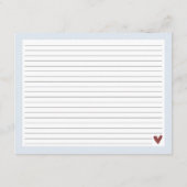 Blauw + Wit Vakantie Bakken Recept Kaart (Achterkant)