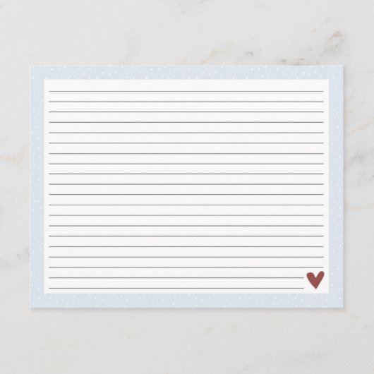 Blauw + Wit Vakantie Bakken Recept Kaart (Achterkant)