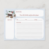 Blauw + Wit Vakantie Bakken Recept Kaart (Voorkant)