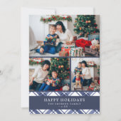 Blauw Wit Vakantie Fotokaart Feestdagenkaart (Voorkant)