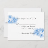 Blauw Wit Vakantie Pine Custom RSVP Kaarten Kaartje (Achterkant)