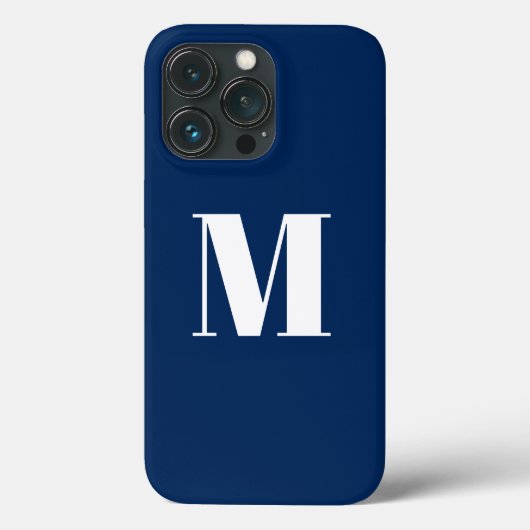 Blauw-wit van het initiaal van monogram aanpassen Case-Mate iPhone case (Achterkant)