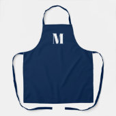 Blauw-wit van het initiaal van monogram aanpassen schort (Voorkant)