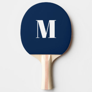 Blauw-wit van het initiaal van monogram aanpassen tafeltennisbatje