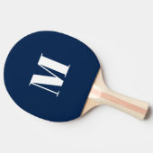 Blauw-wit van het initiaal van monogram aanpassen tafeltennisbatje (Zijkant)