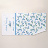 Blauw wit vergeet me niet badhanddoek (Badhanddoek)