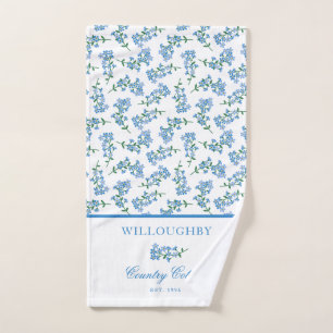 Blauw wit vergeet me niet handdoek