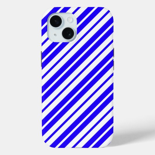 Blauw wit verticaal strepenpatroon Case-Mate iPhone case (Achterkant)