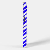 Blauw wit verticaal strepenpatroon Case-Mate iPhone case (Achterkant / Rechts)