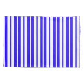 Blauw wit verticaal strepenpatroon kussensloop (Achterkant)