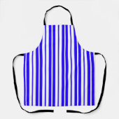 Blauw wit verticaal strepenpatroon schort (Voorkant)