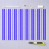 Blauw wit verticaal strepenpatroon tissuepapier (Craft)