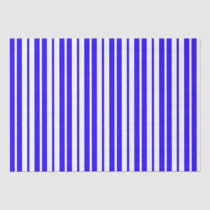 Blauw wit verticaal strepenpatroon tissuepapier