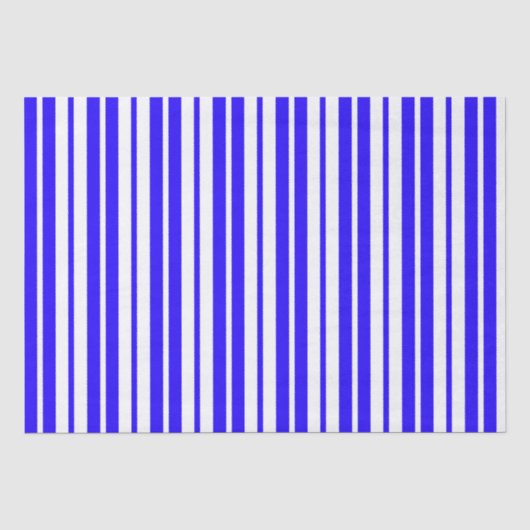 Blauw wit verticaal strepenpatroon tissuepapier (Voorkant)