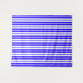 Blauw wit verticaal strepenpatroon wandkleed (Voorkant (horizontaal))