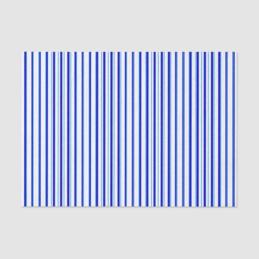 Blauw wit - verticaal Stripes - Cool modern patroo Tissuepapier (Voorkant)