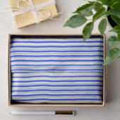 Blauw wit - verticaal Stripes - Cool modern patroo Tissuepapier (Geschenk)