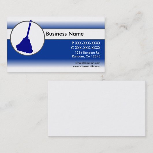 Blauw wit vervagen veren verstuiver visitekaartjes (Voorkant / Achterkant)