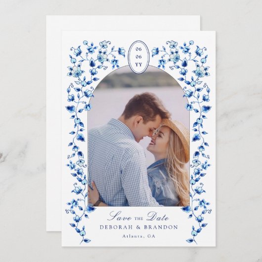 Blauw & wit verwijderen Foto opslaan Datum Kaart (Voorkant / Achterkant)