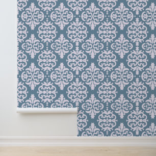 Blauw & Wit Victoriaans Elegantie Behang