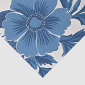 Blauw & Wit Victoriaans geïnspireerde Bloemenprint Tissuepapier (Detail)