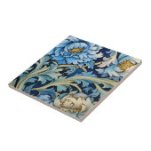 Blauw & Wit Vintage Bloemmotief Tegeltje (Zijkant)