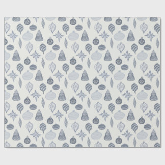 Blauw-wit vintage ornament cadeaupapier