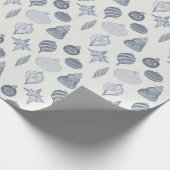 Blauw-wit vintage ornament cadeaupapier (Hoek)
