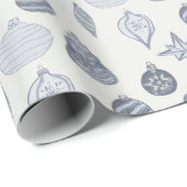 Blauw-wit vintage ornament cadeaupapier (Rol Hoek)
