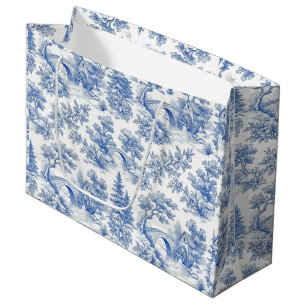 Blauw-wit vintage toile landschap groot cadeauzakje