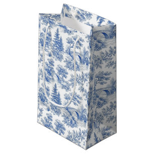 Blauw-wit vintage toile landschap klein cadeauzakje