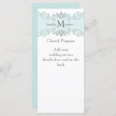 Blauw Wit Vintage Trouwprogramma's Programmakaart (Voorkant / Achterkant)