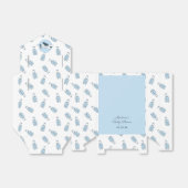 Blauw Wit Vliegtuig + Bagagepatroon Baby shower Bedankdoosjes (Uitgevouwen)