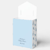 Blauw Wit Vliegtuig + Bagagepatroon Baby shower Bedankdoosjes (Geopend)