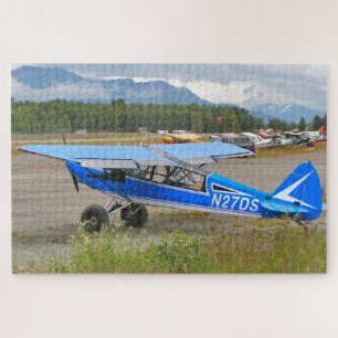 Blauw-wit vliegtuig, Lake Hood, Alaska Legpuzzel
