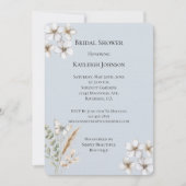 Blauw Wit Vlinder Bloemen Vrijgezellenfeest Kaart (Voorkant)